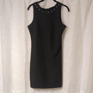 NWT Sam Edelman Black Embellished Mini Sheath Dress